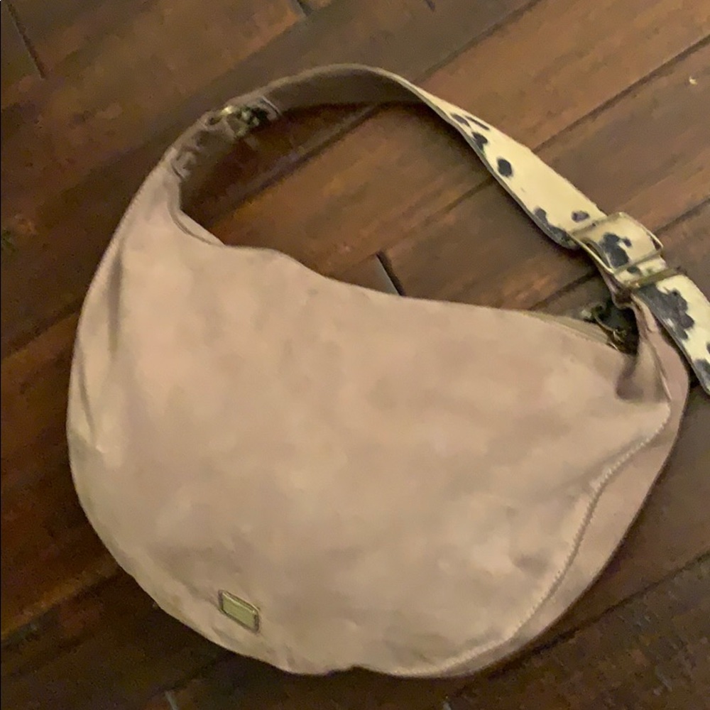 Guess Leather Hobo Bag with Cow Hide Strap